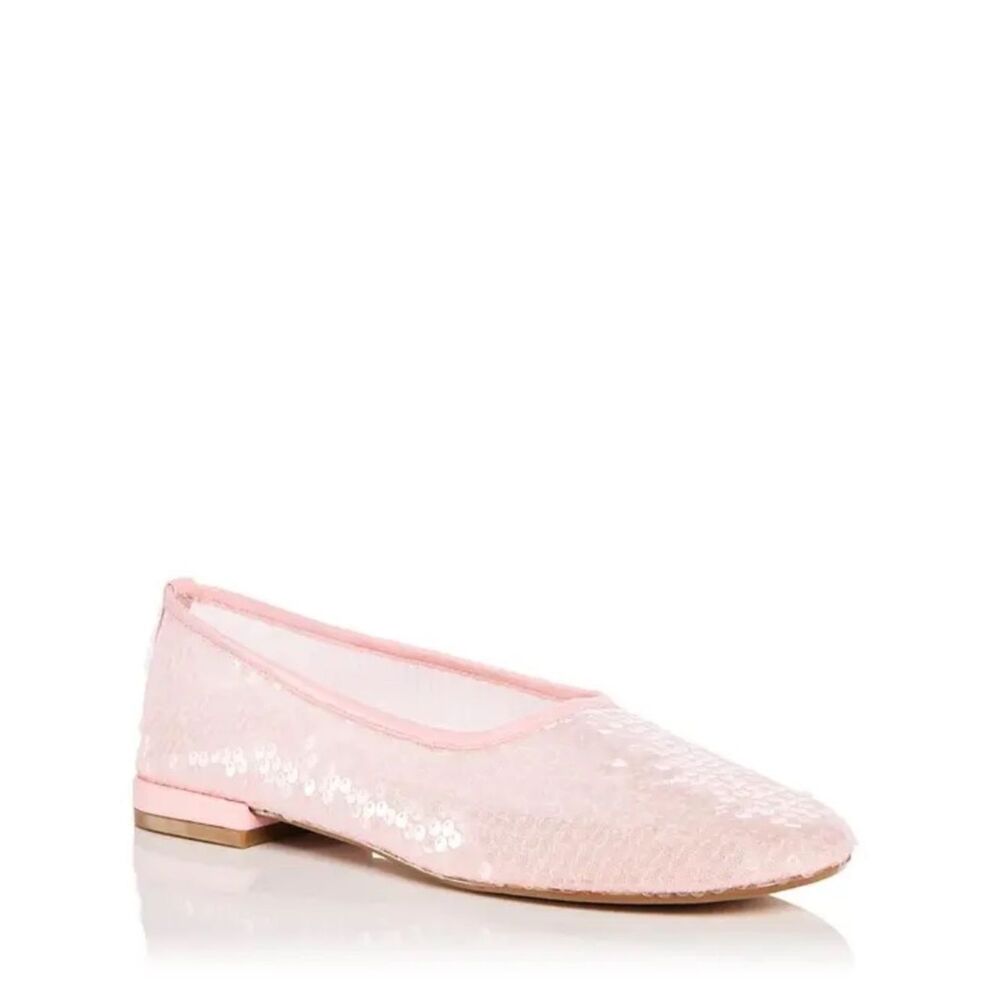 Aqua Sequin Embellished Ballet Flats in Light Pink Sz 8 - Picture 4 of 10
